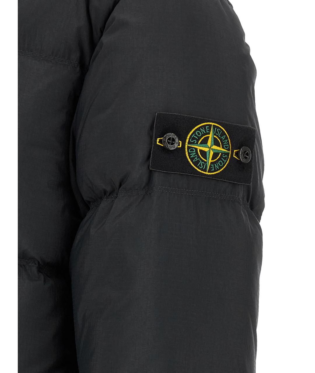 STONE ISLAND Черный полиамидовый пуховик, фото 6