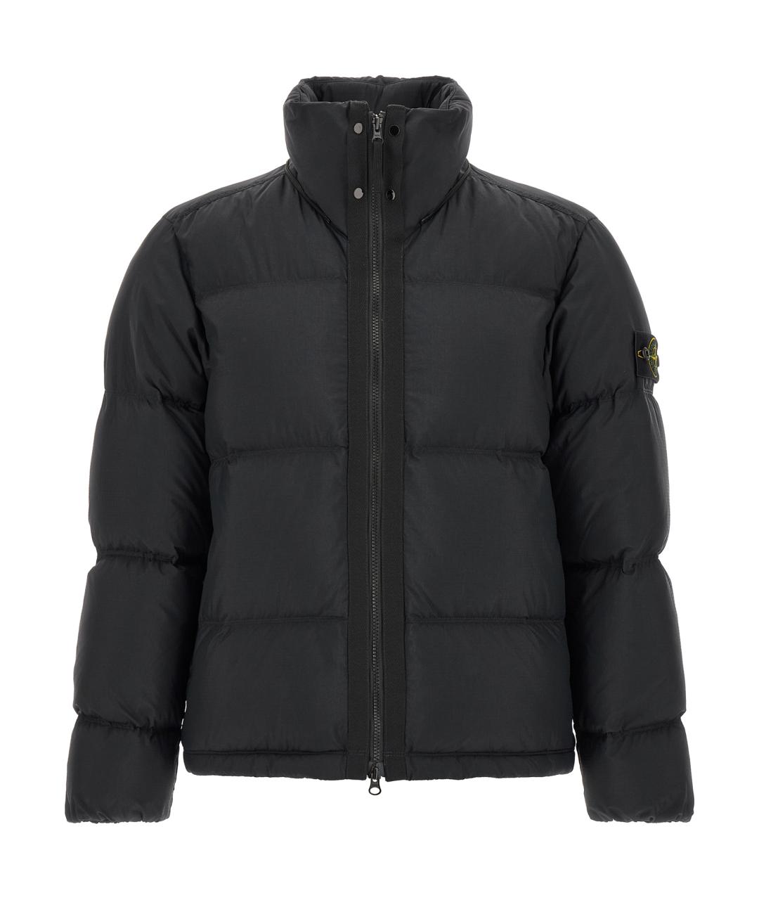 STONE ISLAND Черный полиамидовый пуховик, фото 2