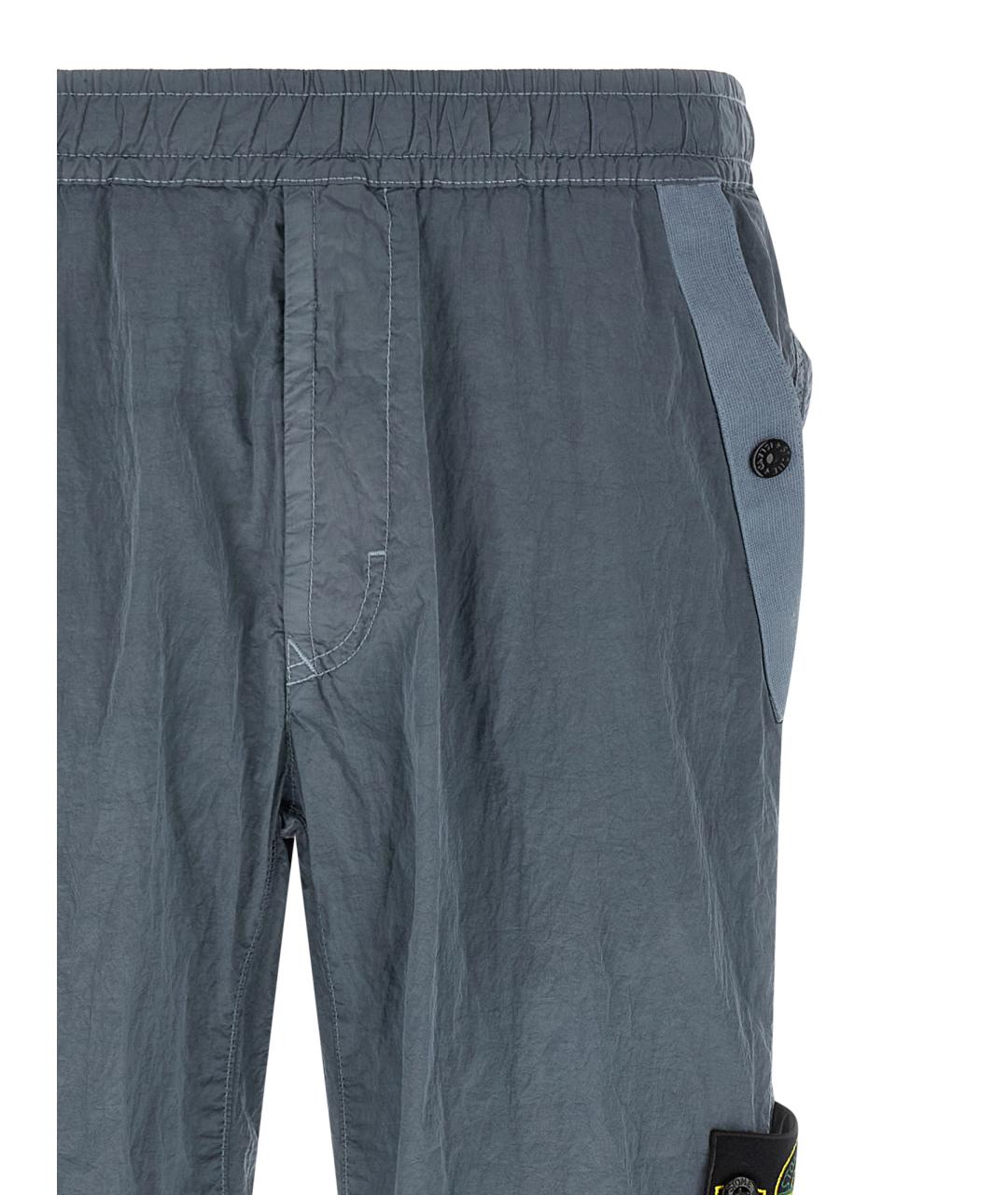 STONE ISLAND Серые полиамидовые повседневные брюки, фото 3