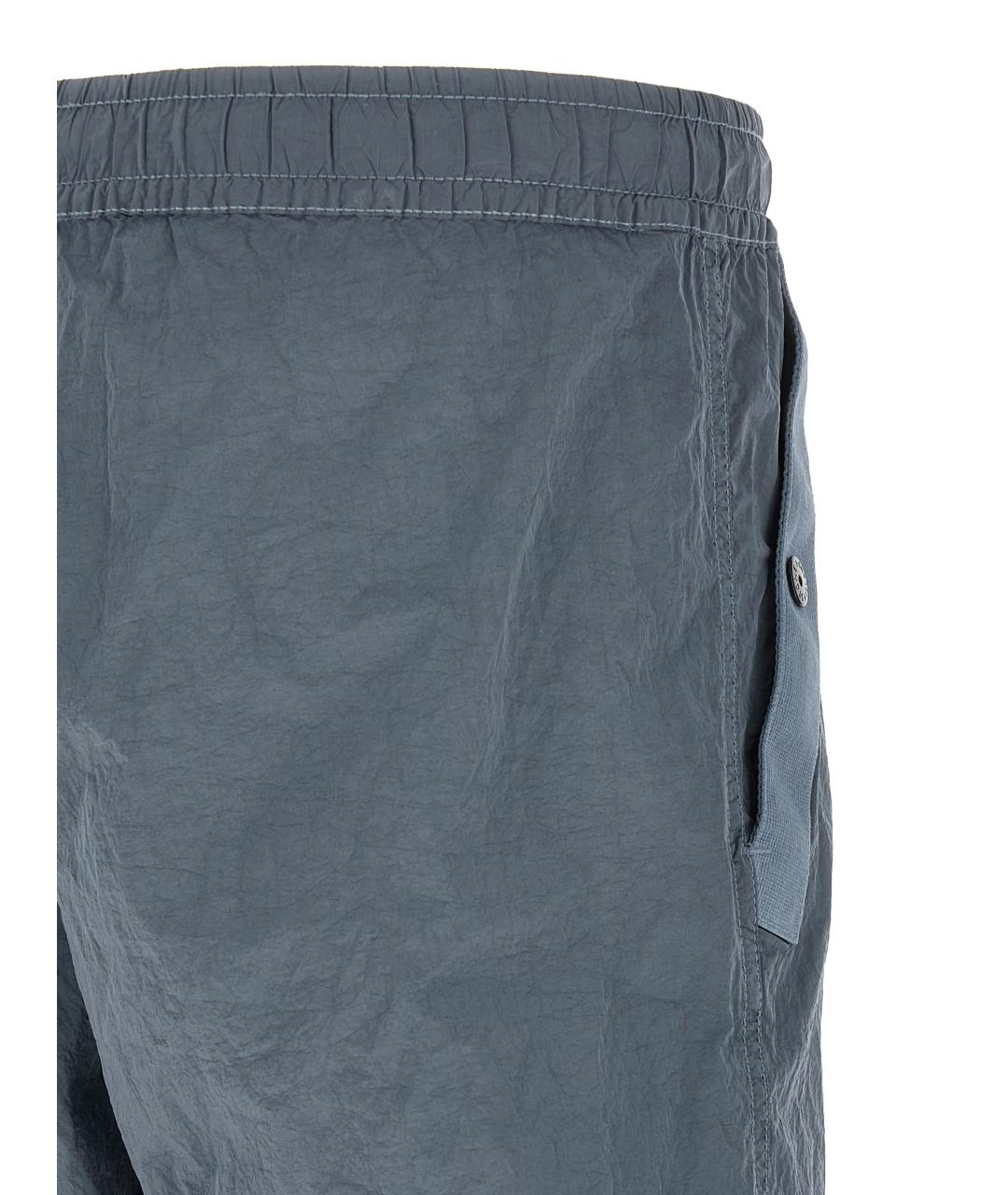 STONE ISLAND Серые полиамидовые повседневные брюки, фото 4