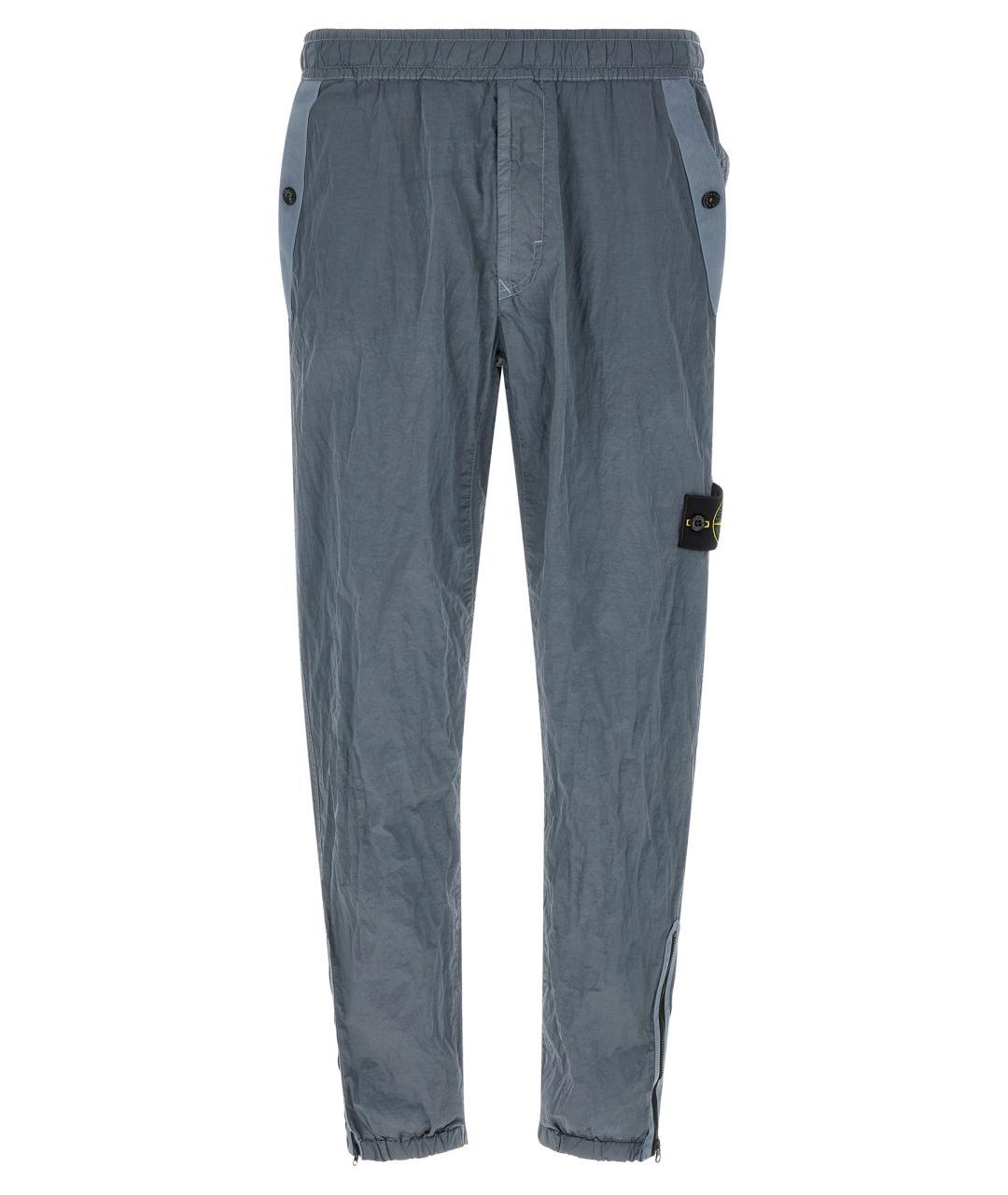 STONE ISLAND Серые полиамидовые повседневные брюки, фото 1