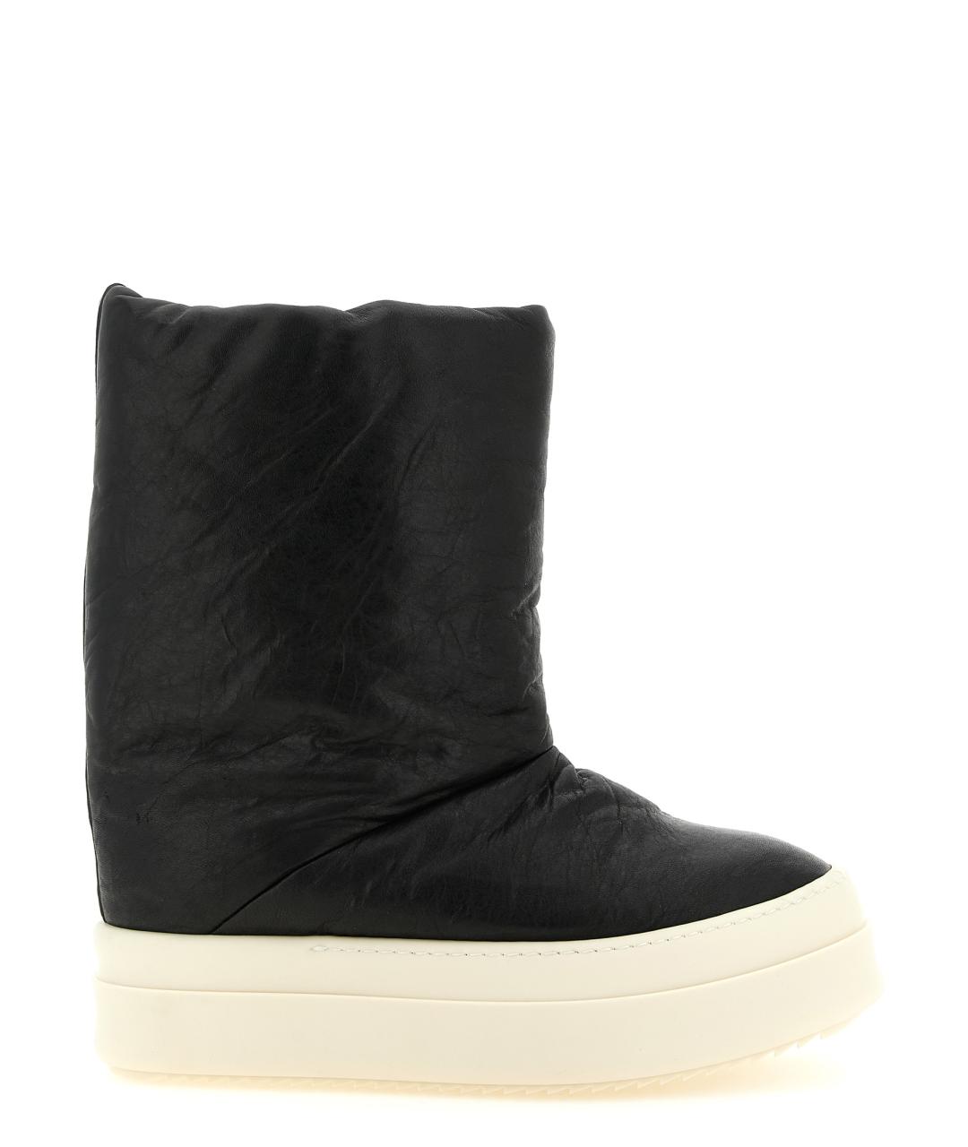 RICK OWENS Черные кожаные высокие ботинки, фото 1