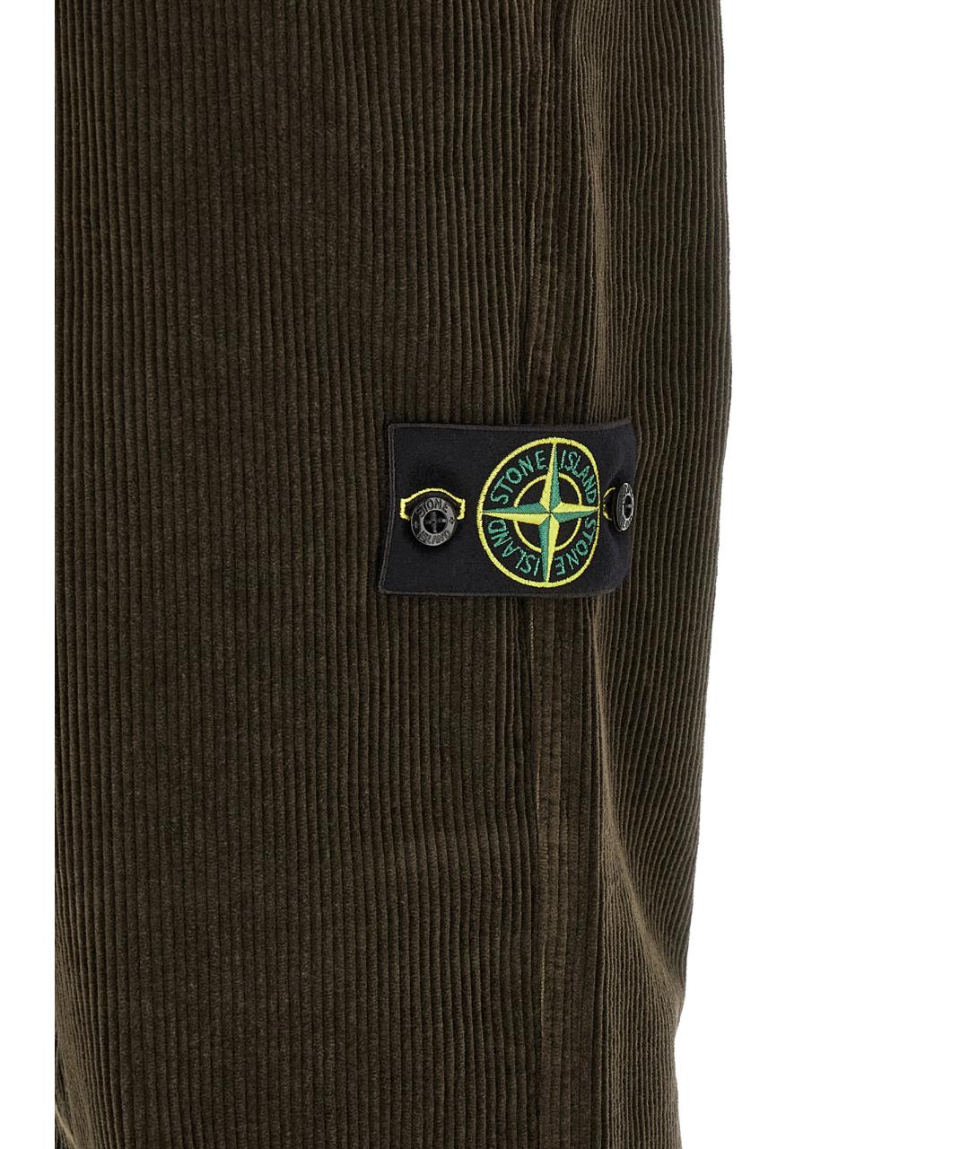 STONE ISLAND Коричневые хлопковые повседневные брюки, фото 5
