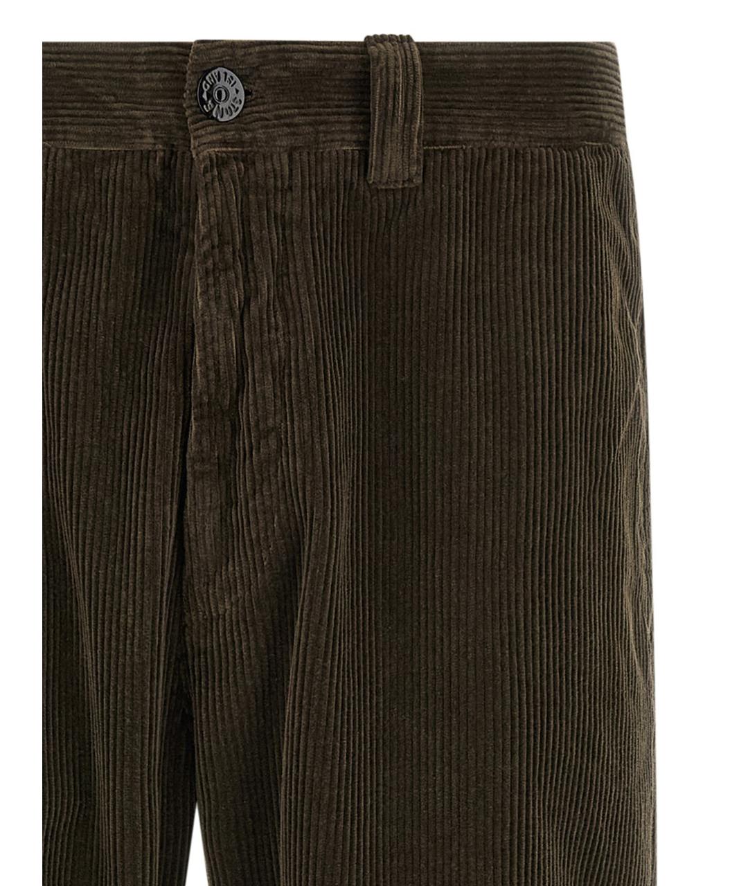 STONE ISLAND Коричневые хлопковые повседневные брюки, фото 3