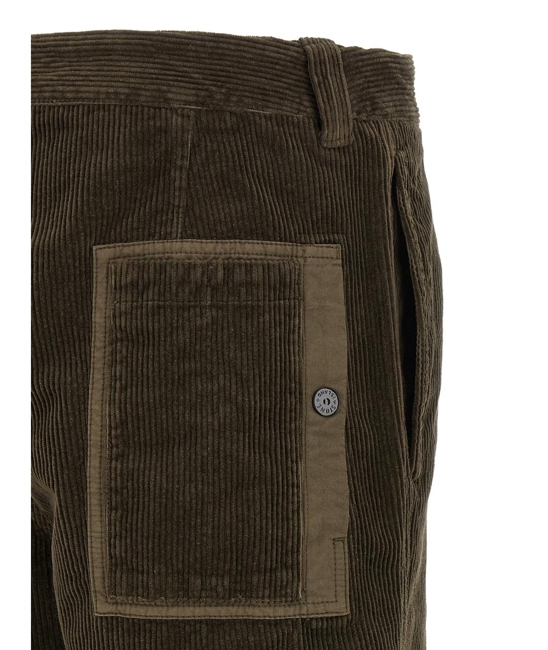 STONE ISLAND Коричневые хлопковые повседневные брюки, фото 4