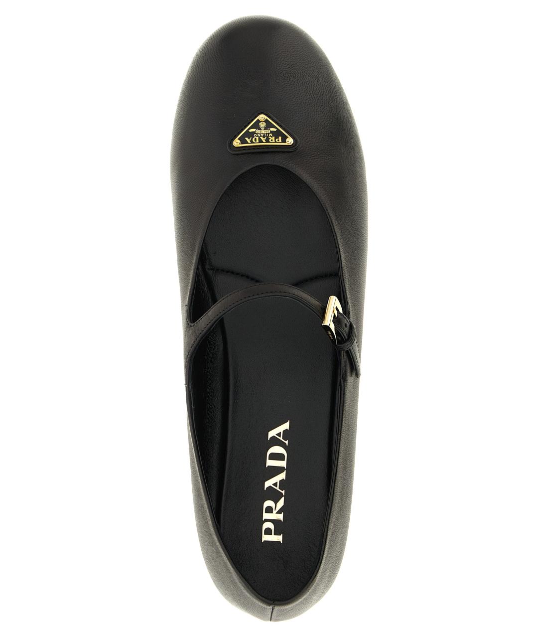 PRADA Черные кожаные балетки, фото 4