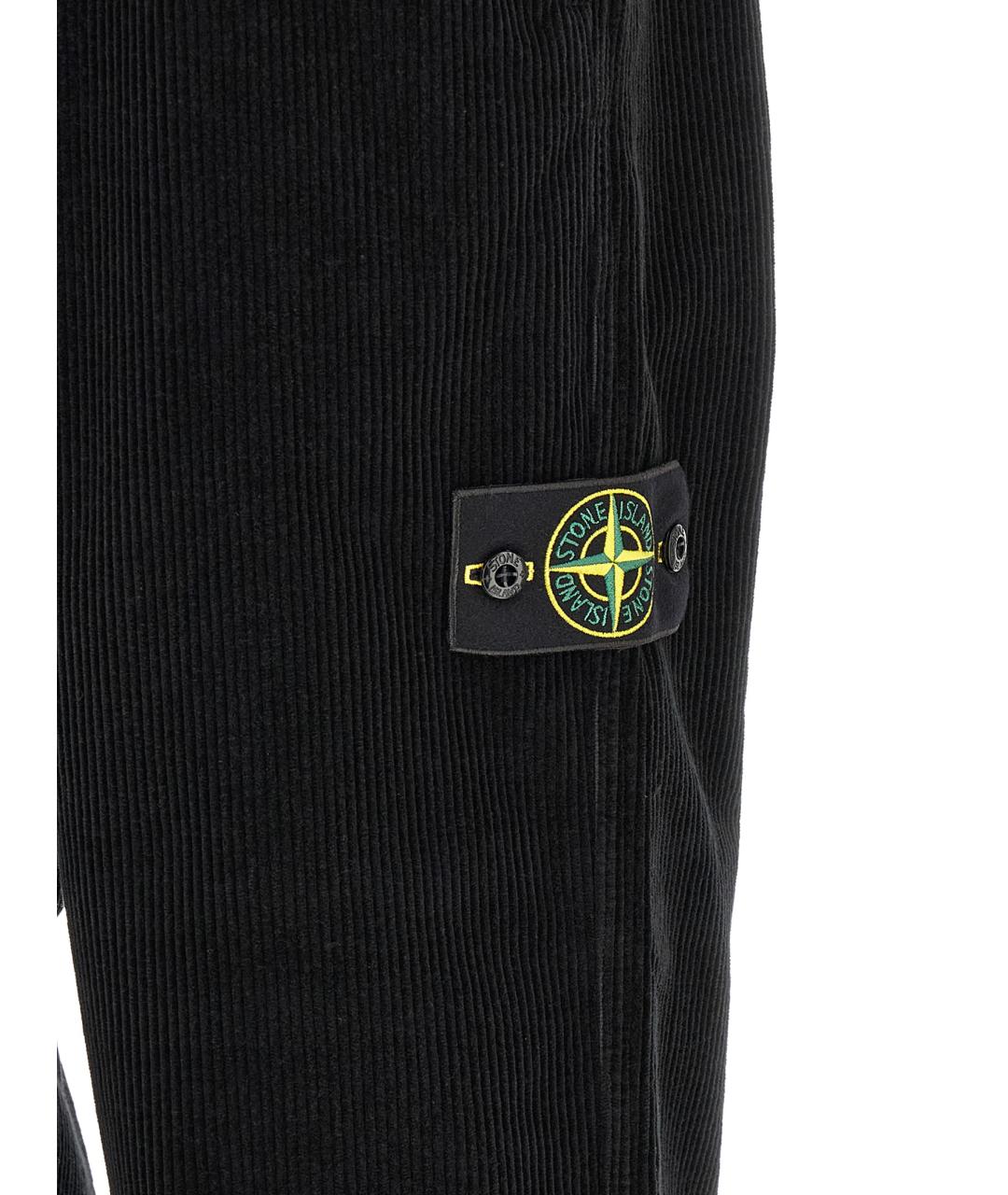 STONE ISLAND Черные хлопковые повседневные брюки, фото 5