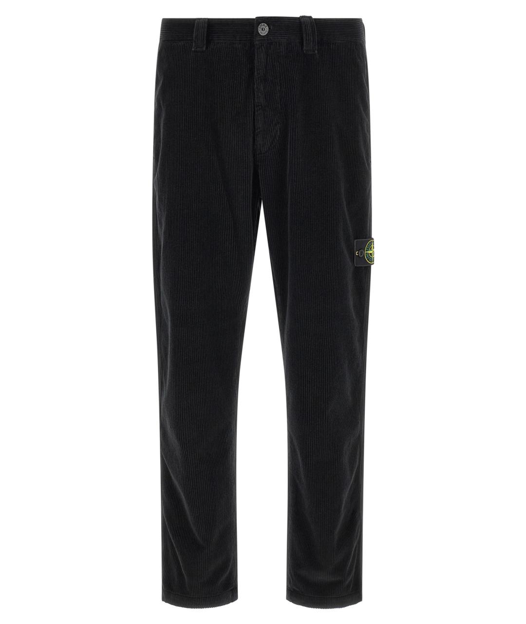 STONE ISLAND Черные хлопковые повседневные брюки, фото 1