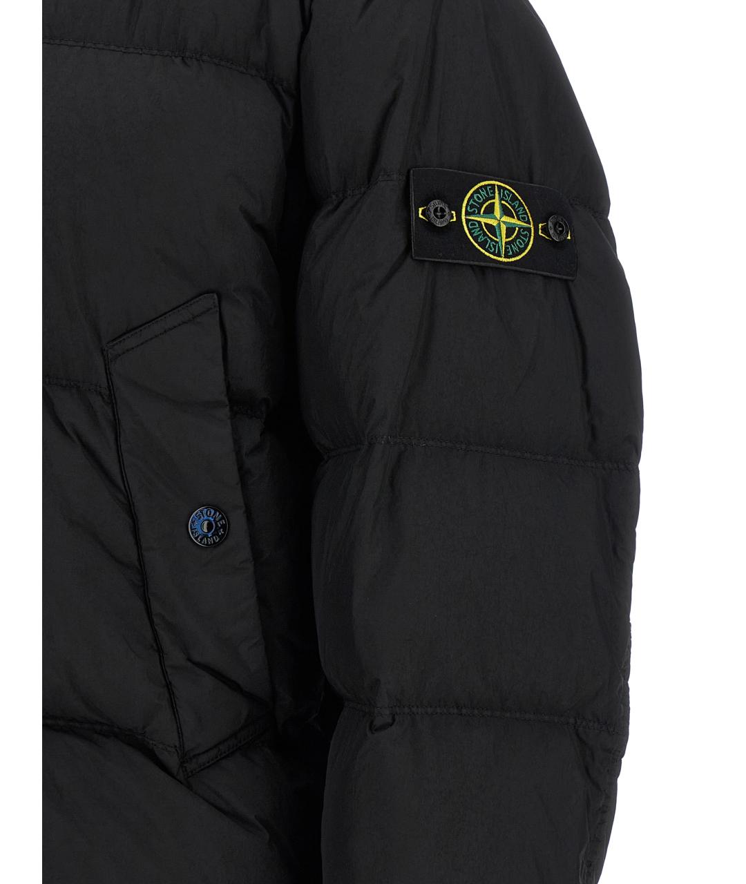 STONE ISLAND Черный полиамидовый пуховик, фото 4