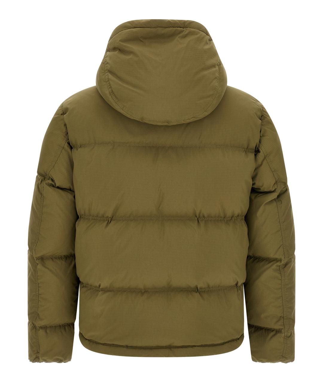 STONE ISLAND Зеленый полиамидовый пуховик, фото 3