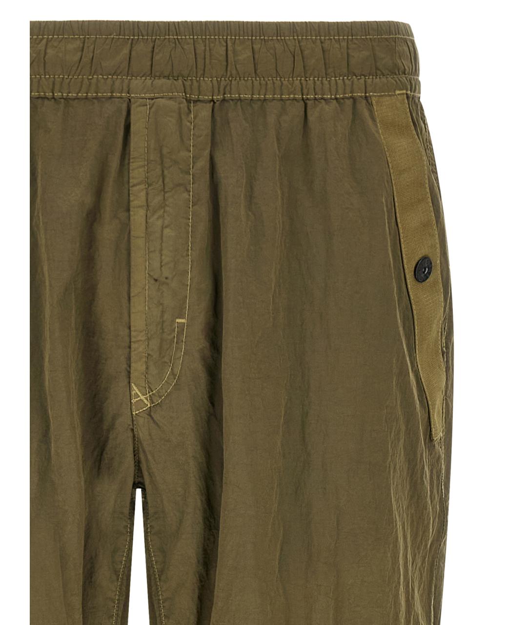 STONE ISLAND Зеленые полиамидовые повседневные брюки, фото 3