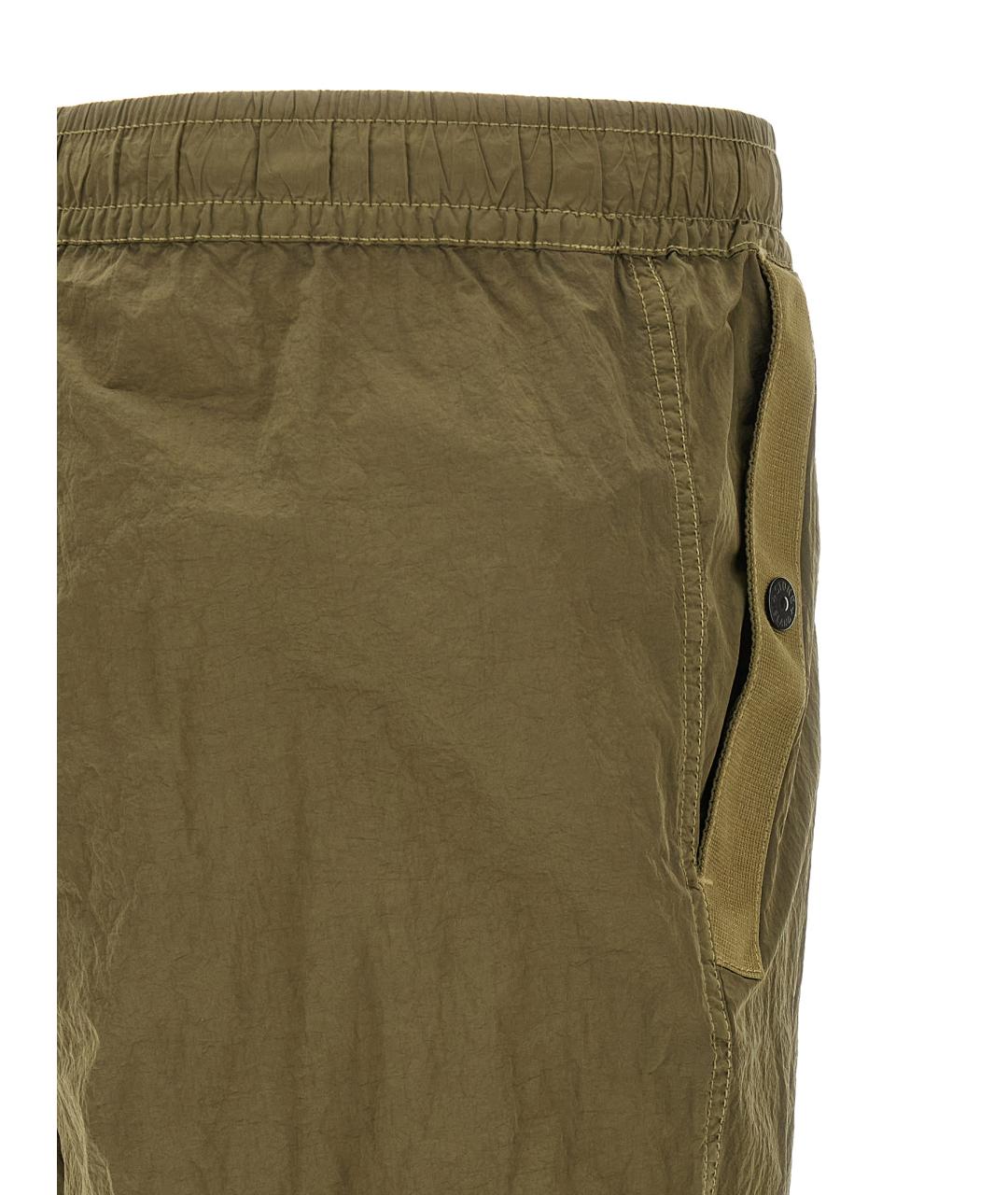 STONE ISLAND Зеленые полиамидовые повседневные брюки, фото 4