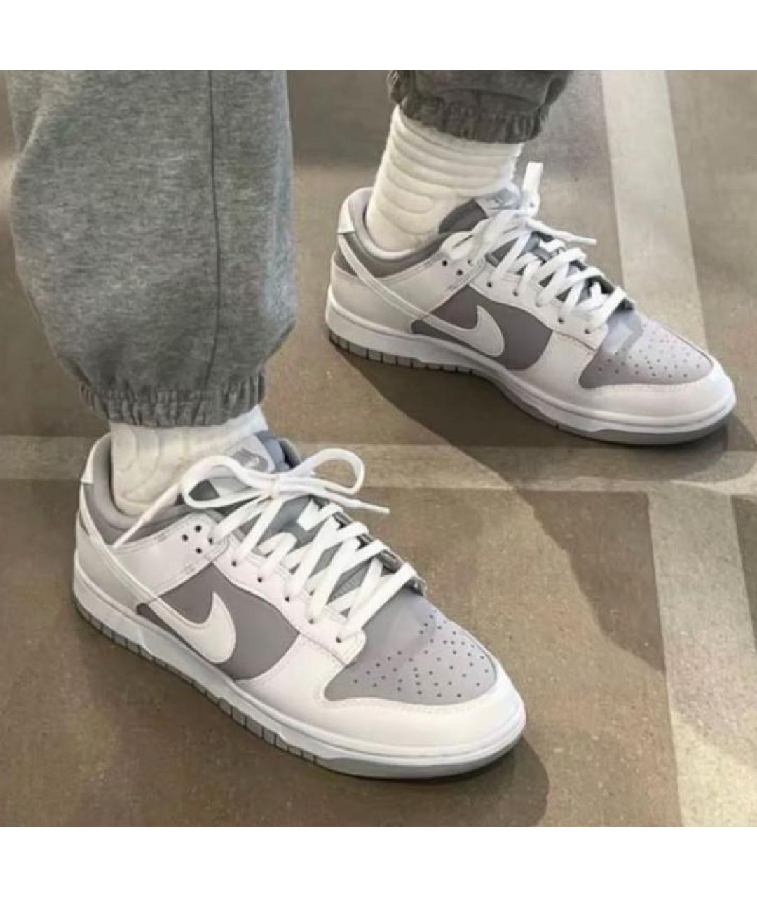 NIKE Серые кожаные кроссовки, фото 7