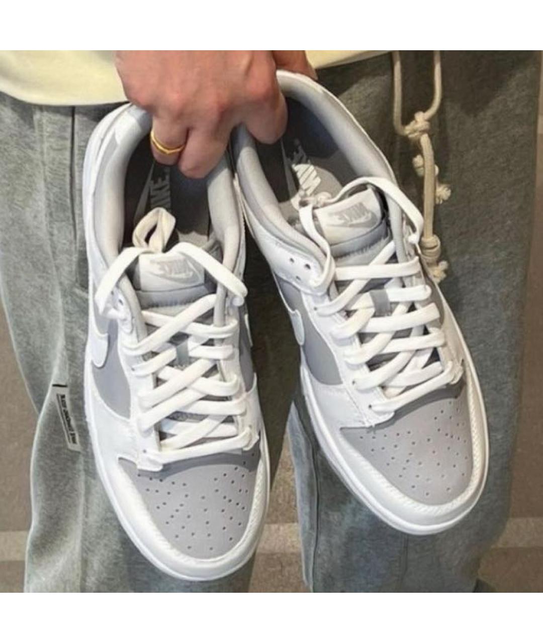 NIKE Серые кожаные кроссовки, фото 5