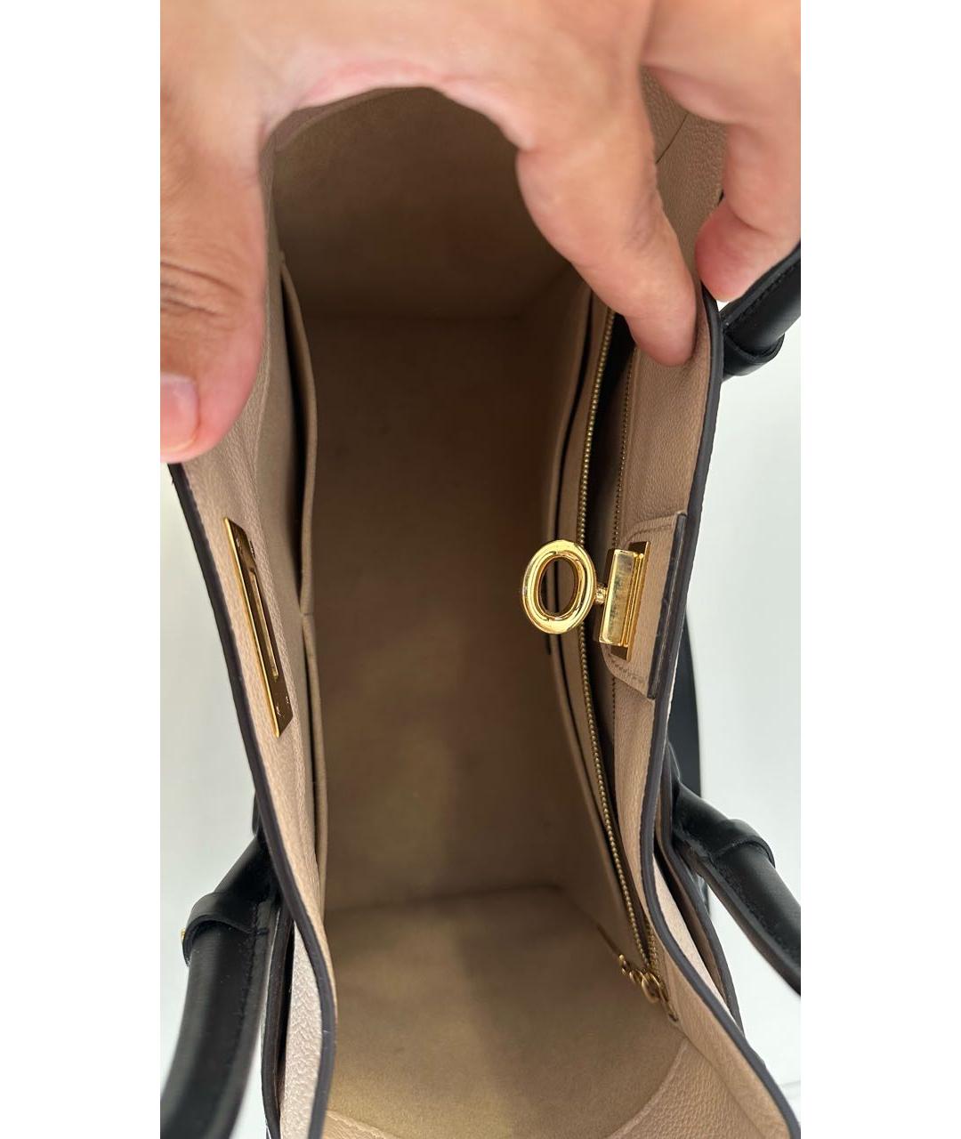 LOUIS VUITTON Хаки кожаная сумка тоут, фото 8