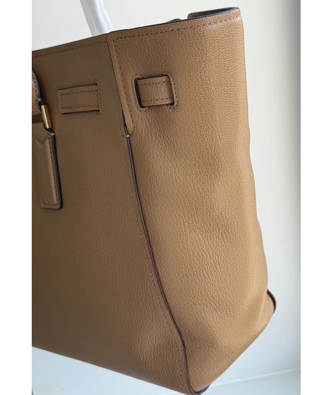 MICHAEL KORS Бежевая кожаная сумка тоут, фото 8