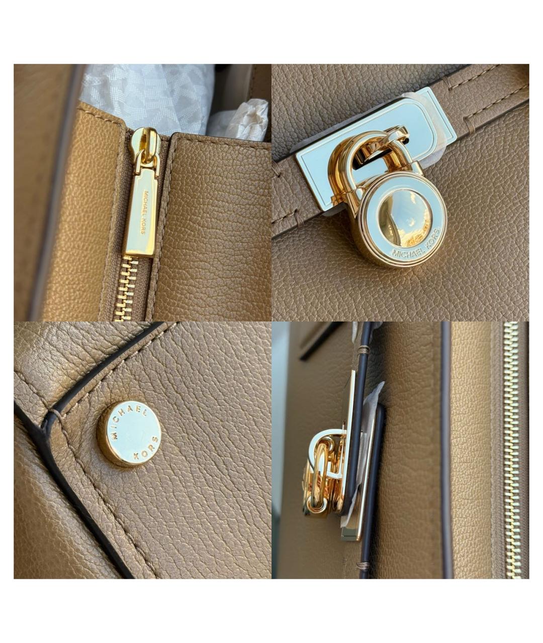 MICHAEL KORS Бежевая кожаная сумка тоут, фото 5