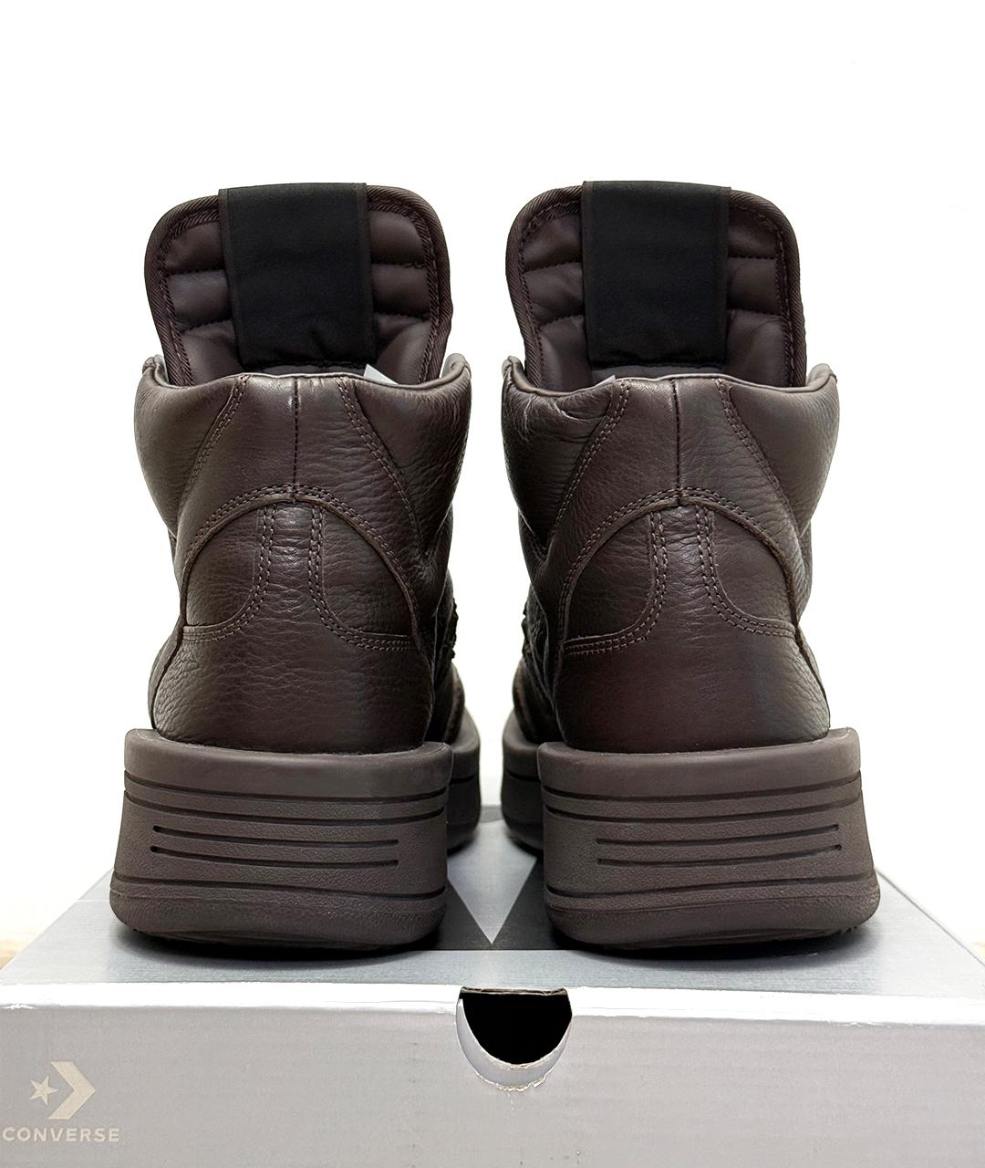 RICK OWENS DRKSHDW Коричневые кожаные кроссовки, фото 7