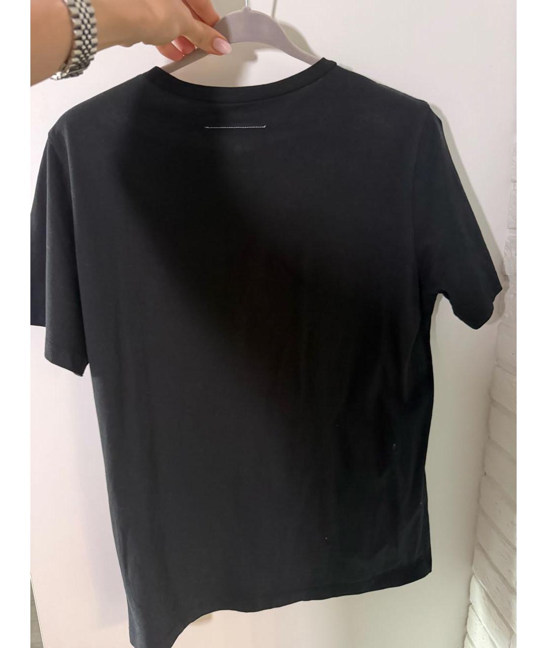 MM6 MAISON MARGIELA Черная хлопковая футболка, фото 3