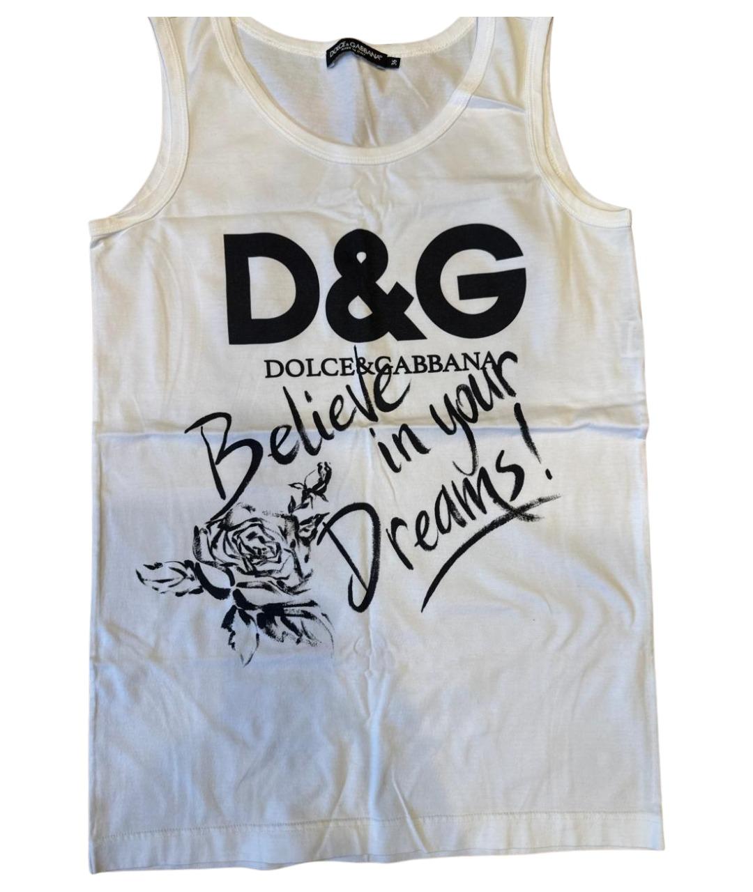 DOLCE&GABBANA Белая хлопковая майка, фото 1