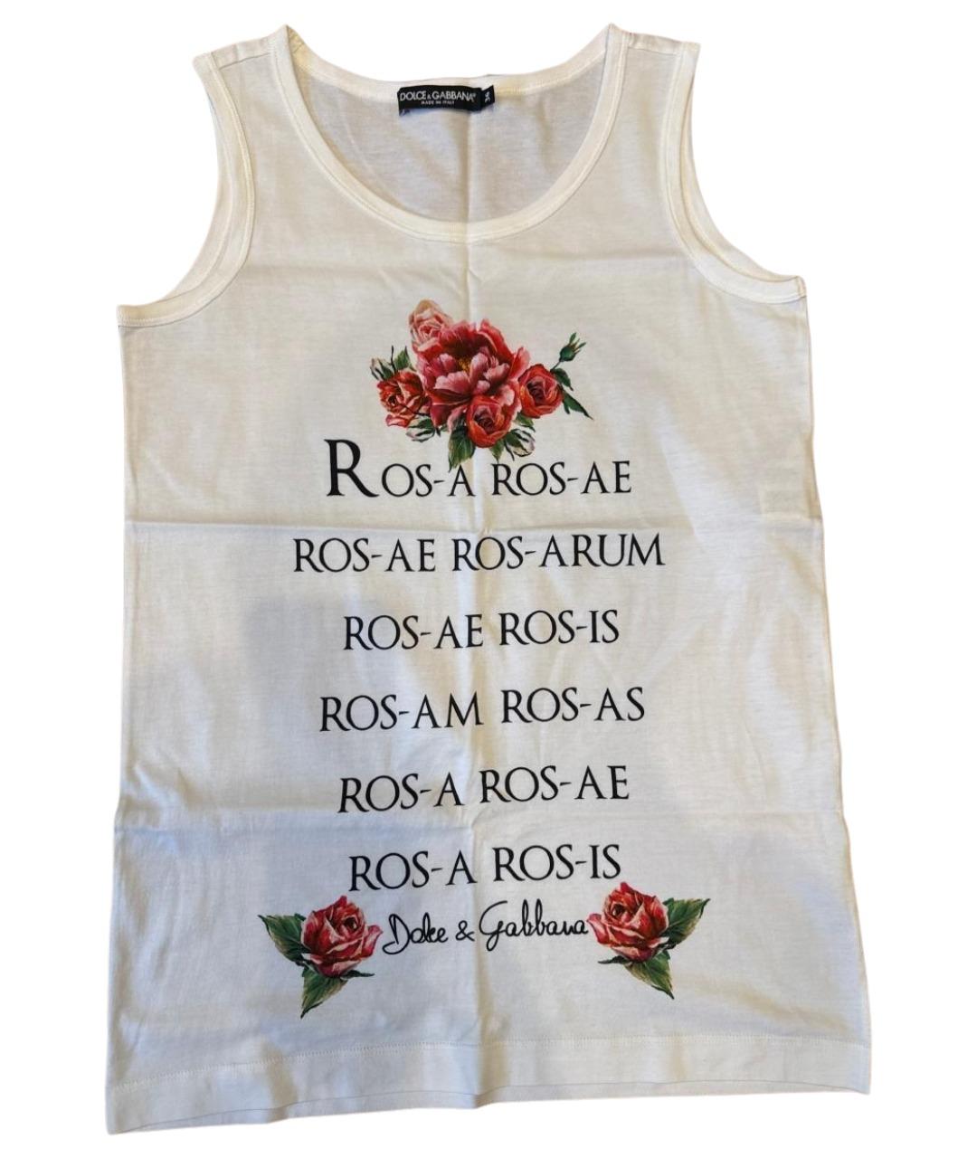 DOLCE&GABBANA Белая хлопковая майка, фото 1