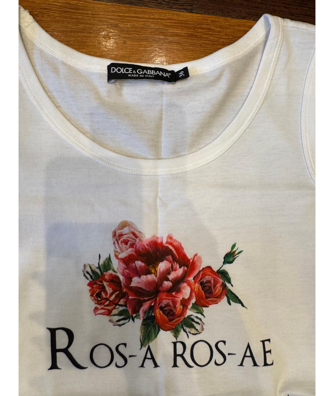 DOLCE&GABBANA Белая хлопковая майка, фото 4