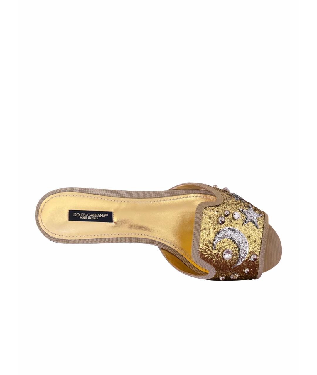 DOLCE&GABBANA Золотые шлепанцы, фото 1