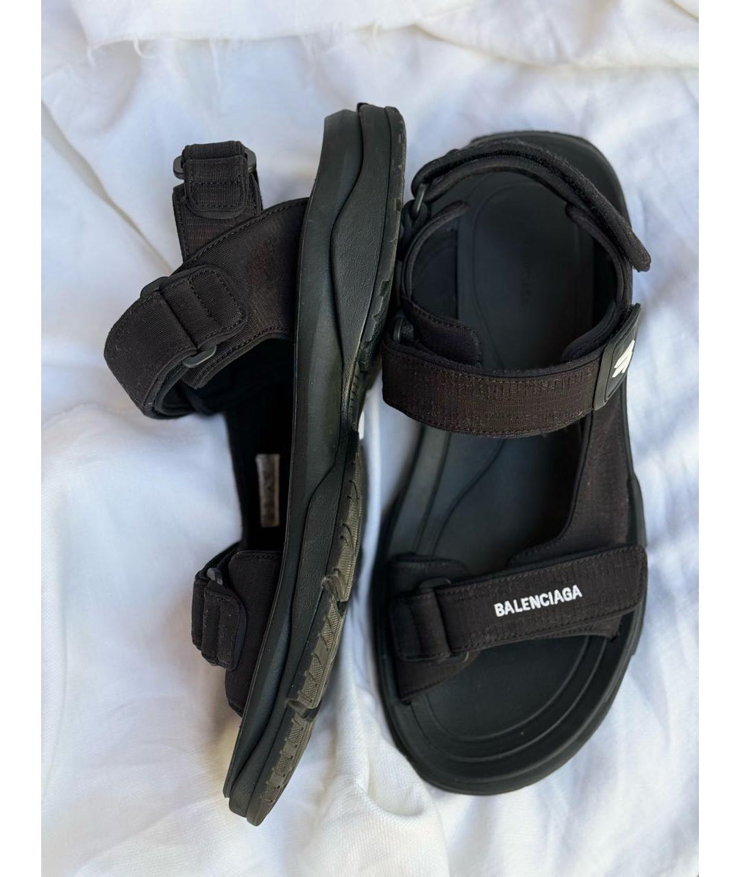 BALENCIAGA Черные текстильные сандалии, фото 6