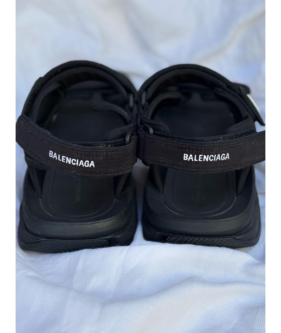 BALENCIAGA Черные текстильные сандалии, фото 4