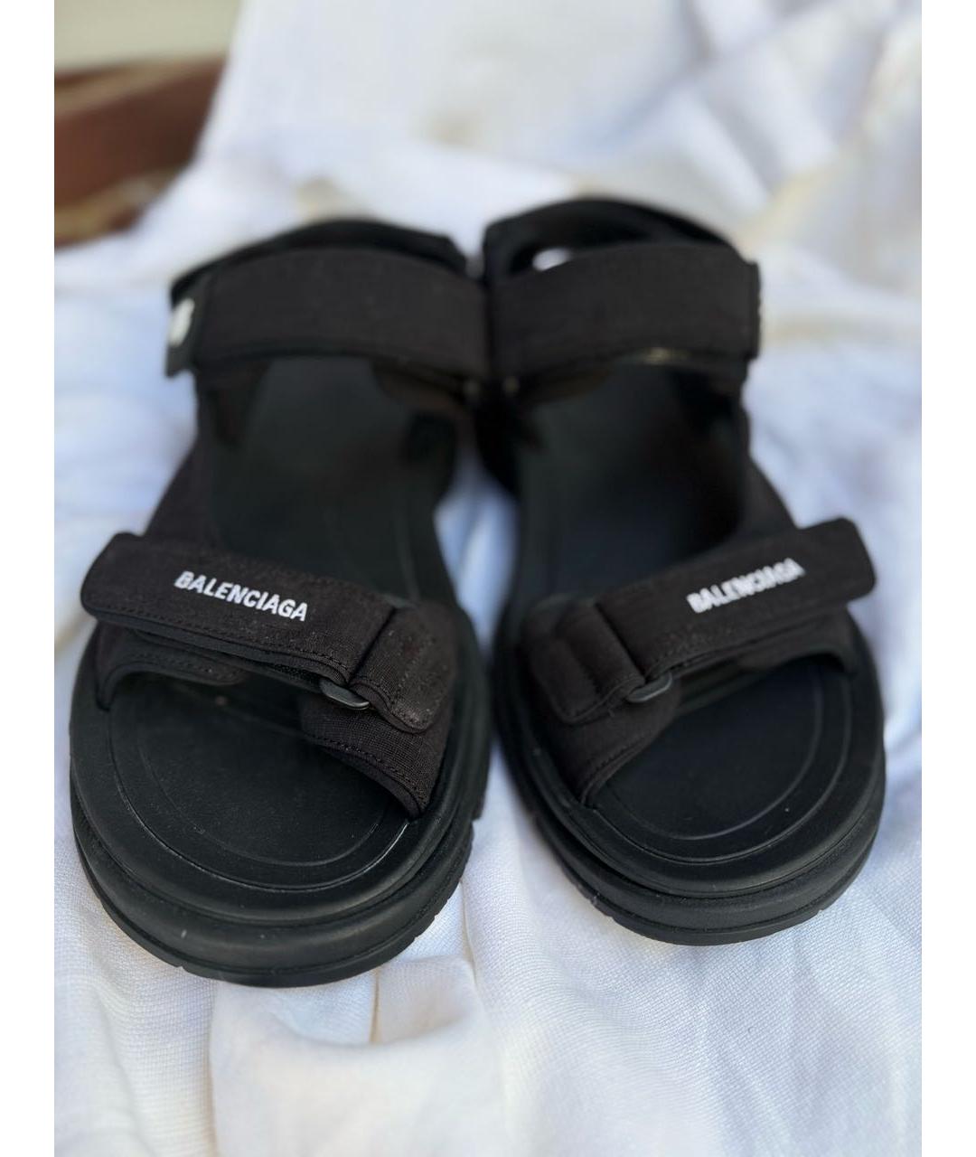 BALENCIAGA Черные текстильные сандалии, фото 2