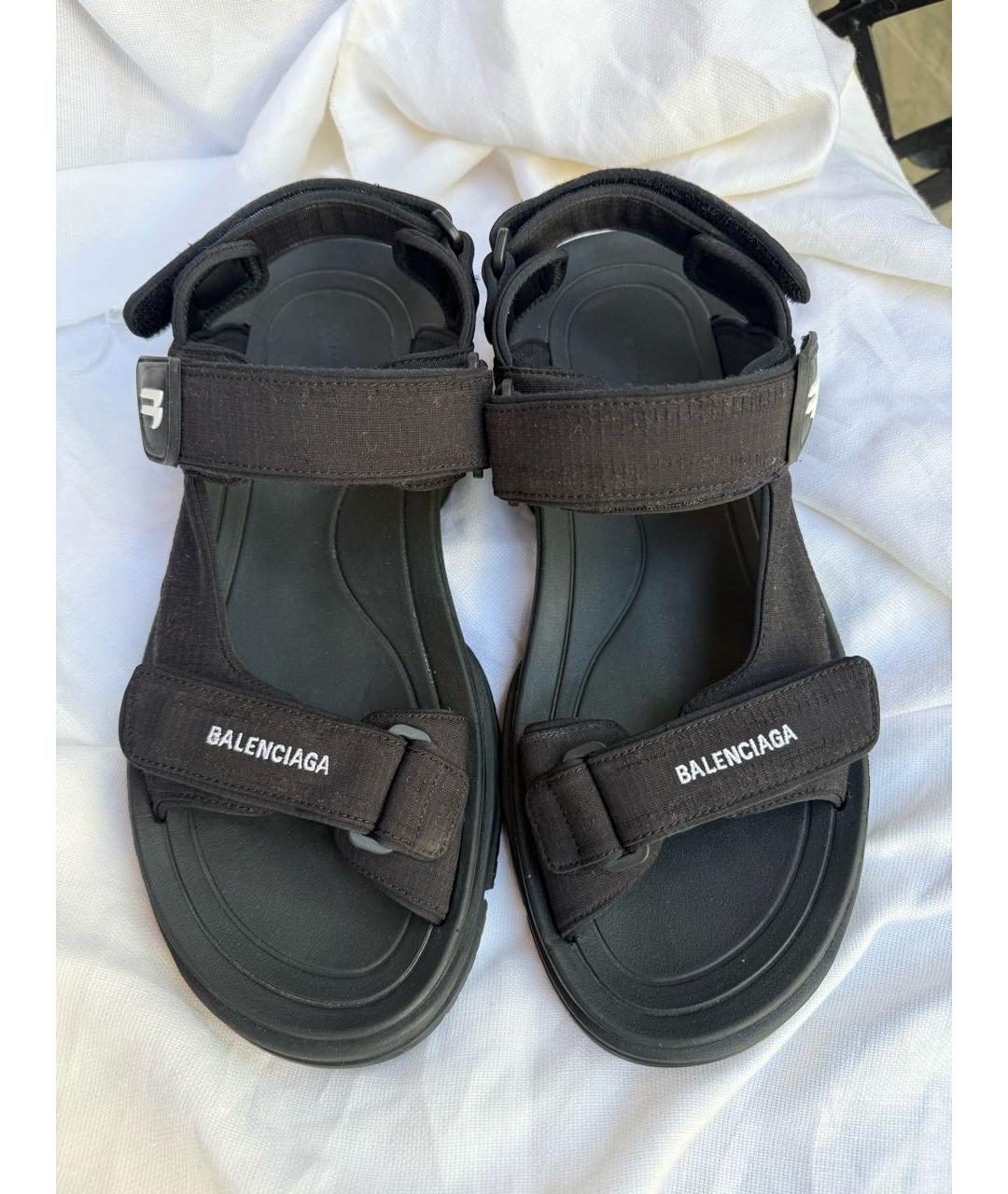 BALENCIAGA Черные текстильные сандалии, фото 3