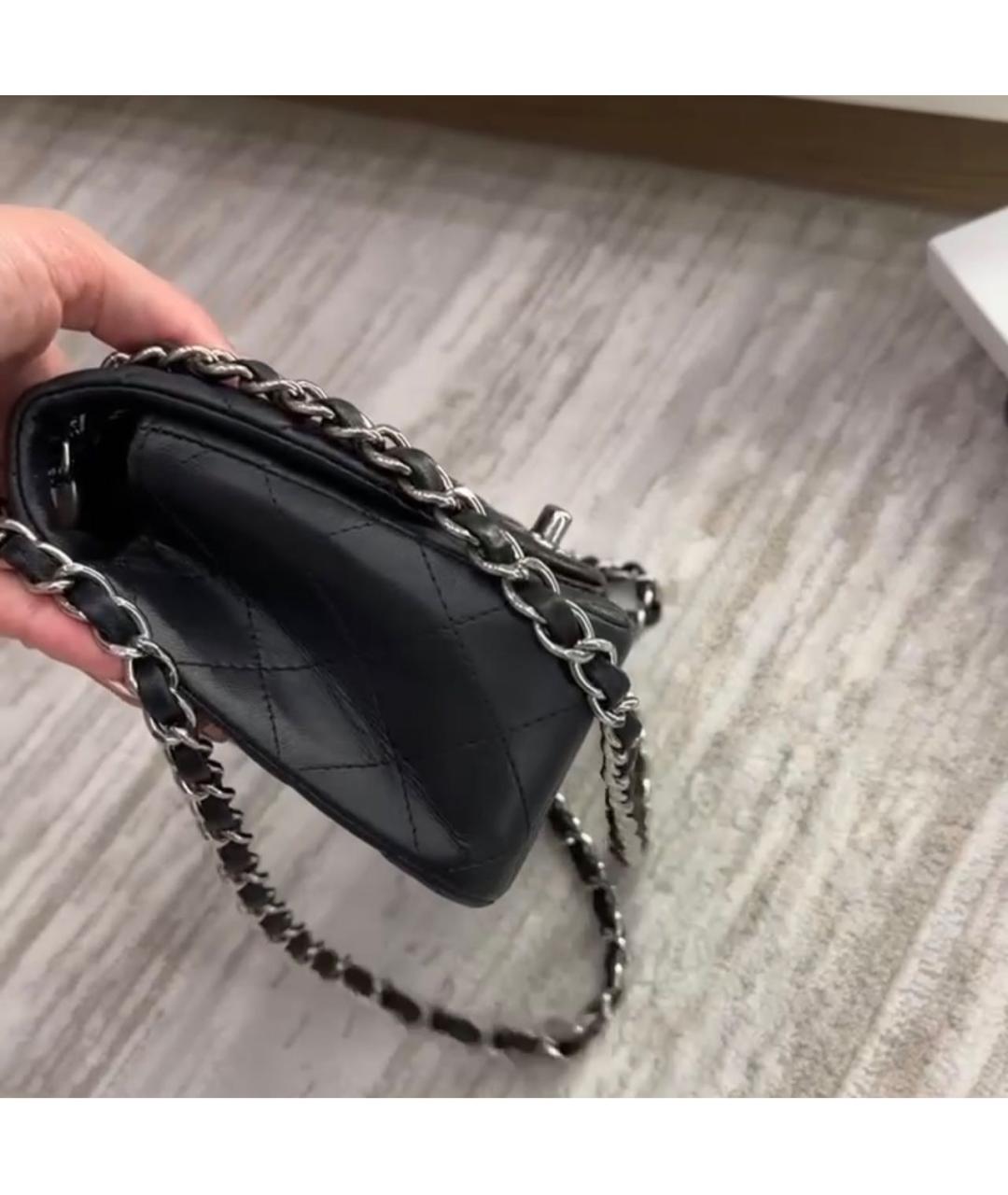 CHANEL Черная кожаная сумка через плечо, фото 4