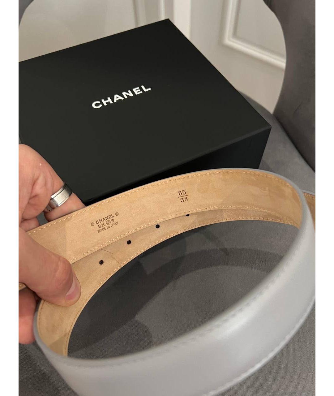 CHANEL Белый кожаный ремень, фото 4