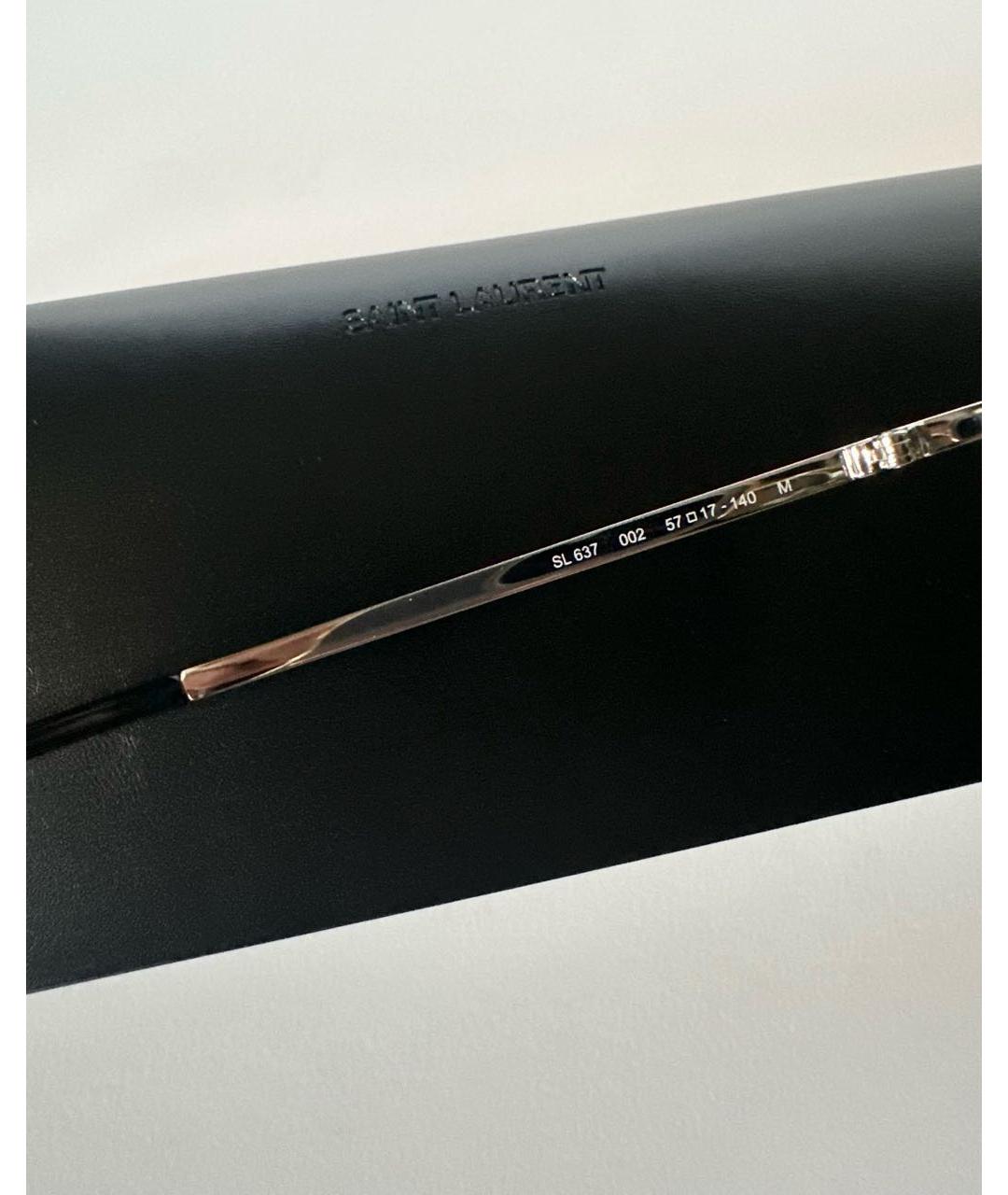 SAINT LAURENT Серые металлические солнцезащитные очки, фото 8