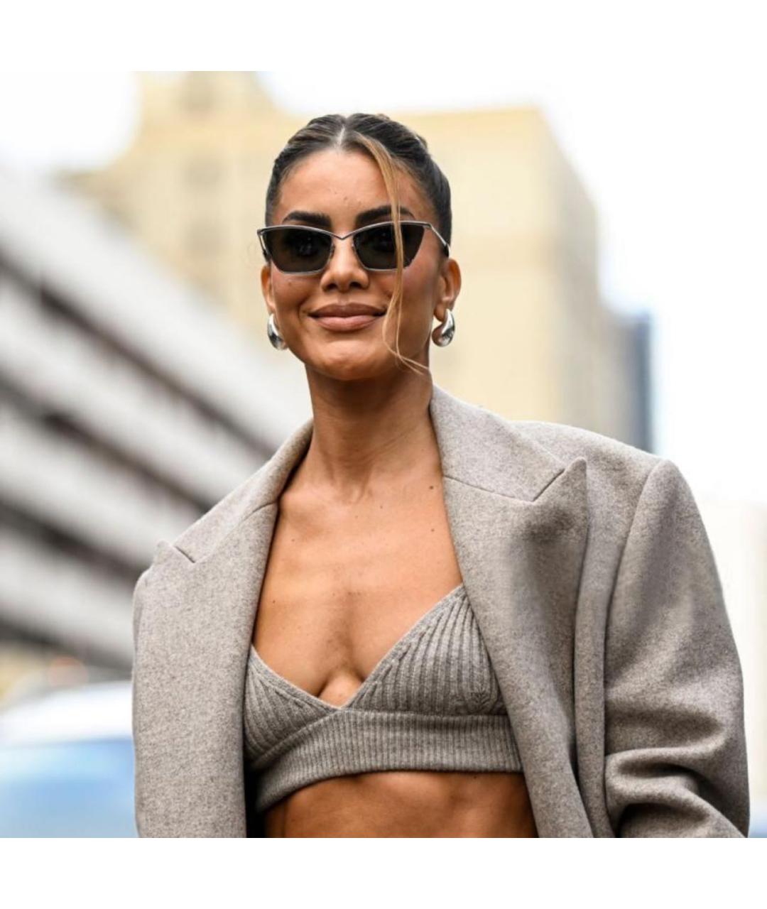 SAINT LAURENT Серые металлические солнцезащитные очки, фото 2