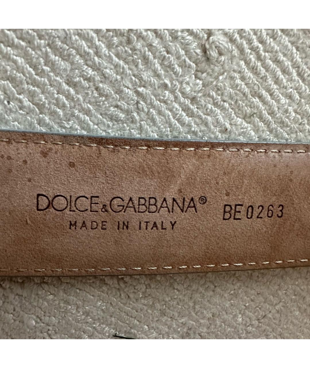 DOLCE&GABBANA Серый ремень из лакированной кожи, фото 3