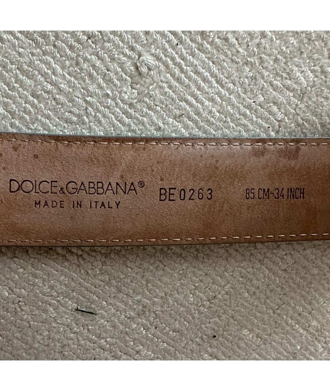 DOLCE&GABBANA Серый ремень из лакированной кожи, фото 7