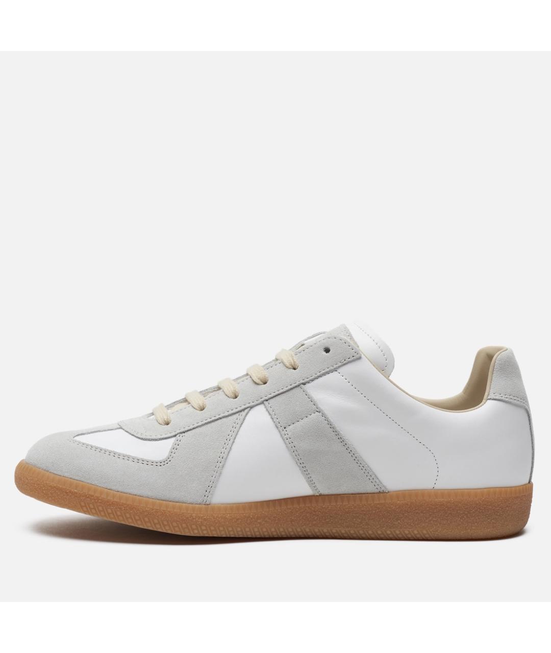 MAISON MARGIELA Белые кожаные низкие кроссовки / кеды, фото 3