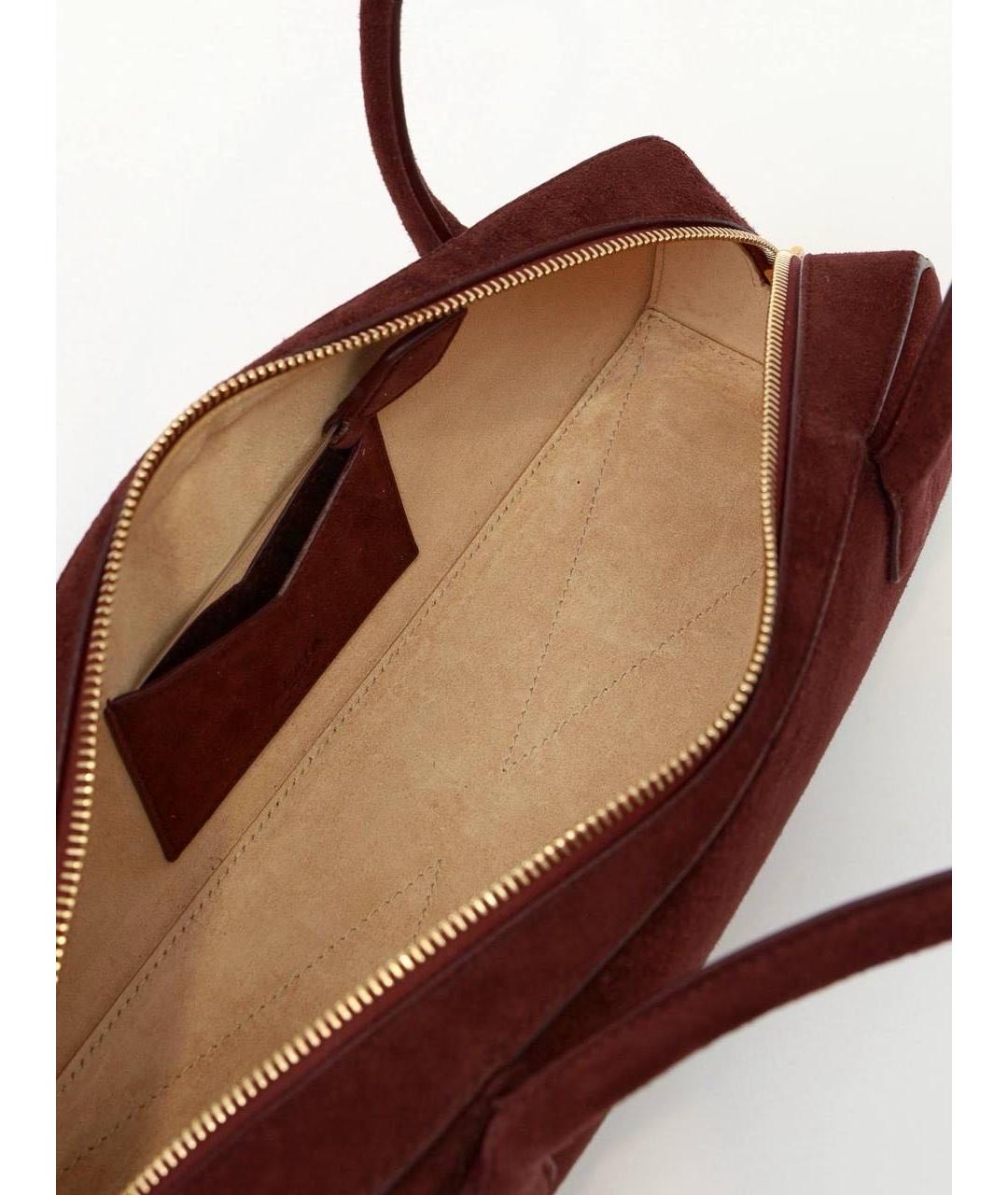 ALAIA Бордовая бархатная сумка тоут, фото 4