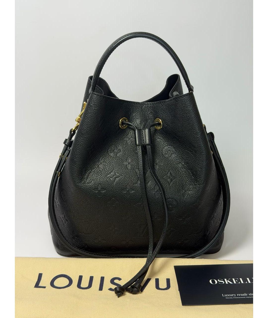 LOUIS VUITTON Черная кожаная сумка через плечо, фото 9