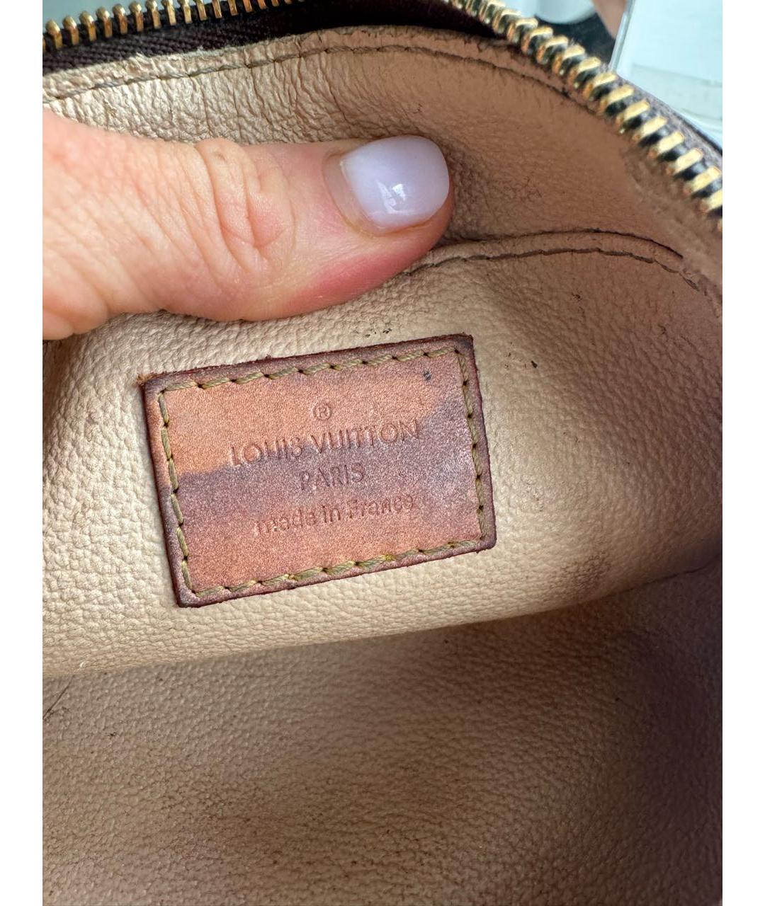 LOUIS VUITTON Коричневая жаккардовая косметичка, фото 8