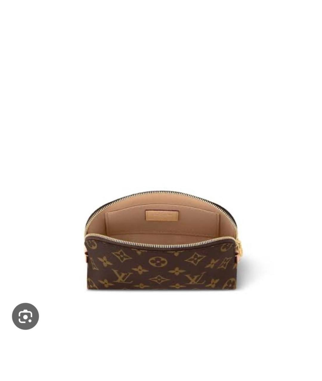 LOUIS VUITTON Коричневая жаккардовая косметичка, фото 2