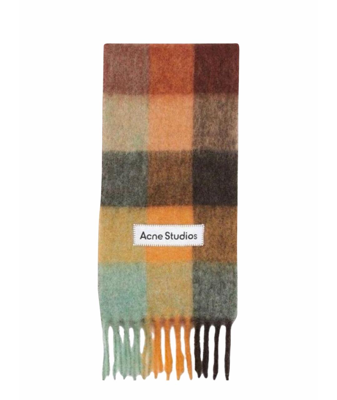 ACNE STUDIOS Горчичный шерстяной шарф, фото 1