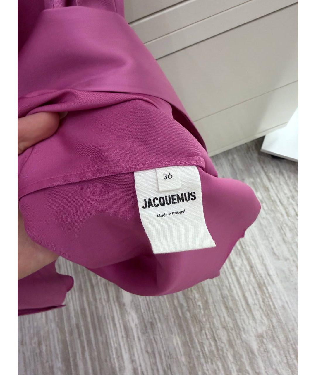 JACQUEMUS Розовая атласная блузы, фото 2