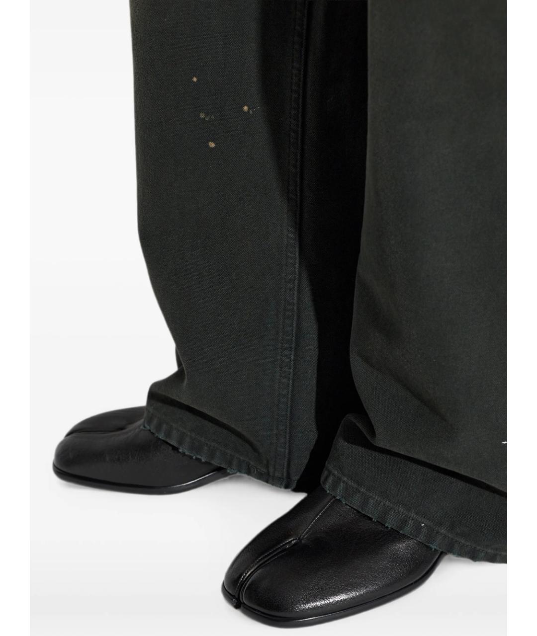 MAISON MARGIELA Черные кожаные высокие ботинки, фото 2