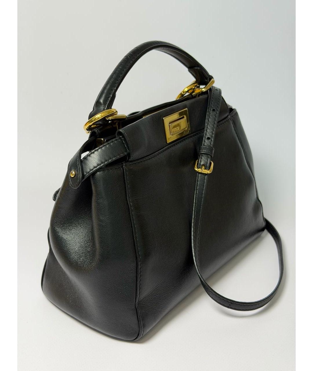 FENDI Черная кожаная сумка через плечо, фото 2