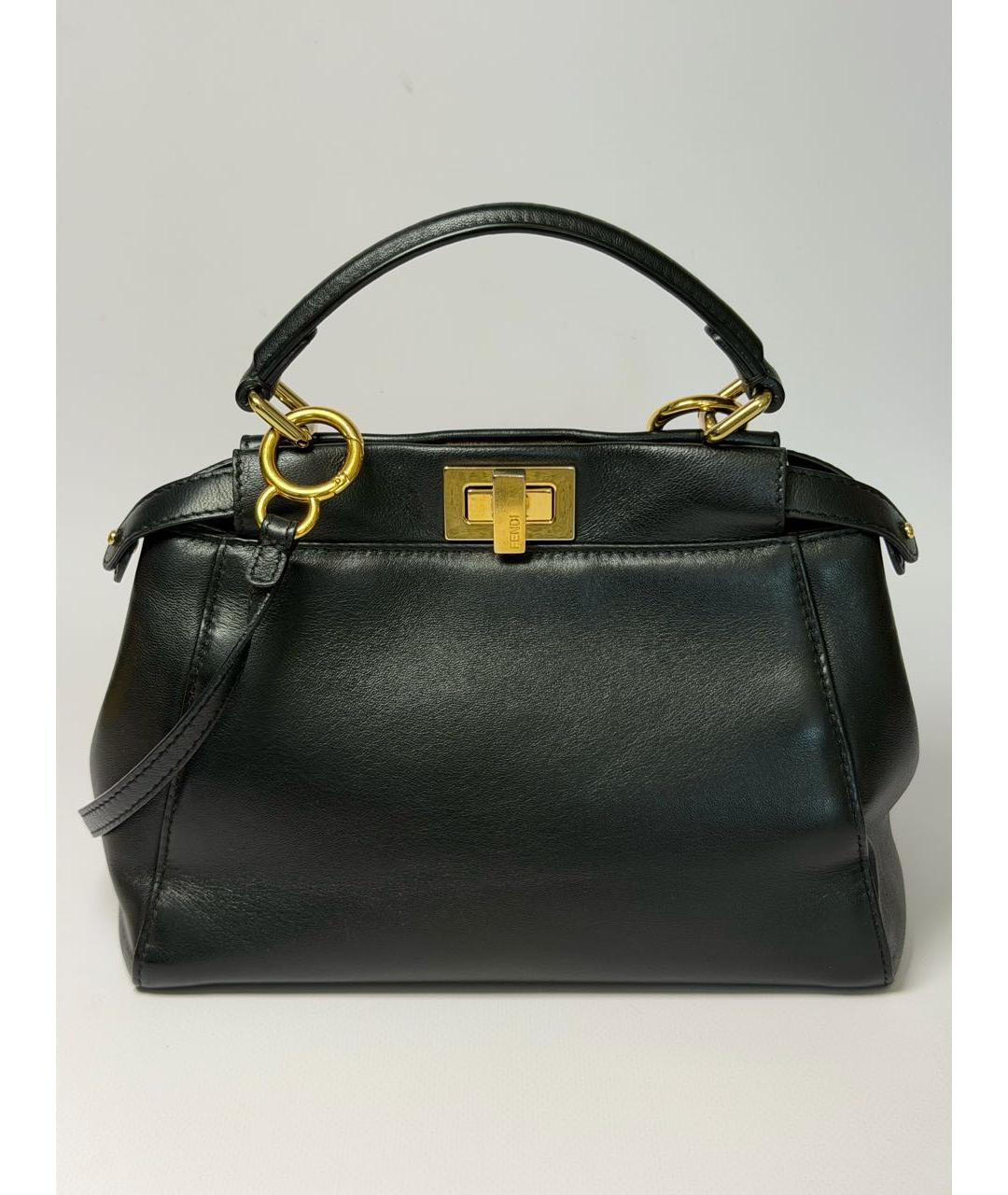 FENDI Черная кожаная сумка через плечо, фото 3