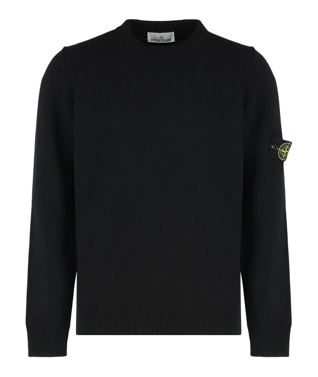 STONE ISLAND Черный шерстяной джемпер / свитер, фото 1