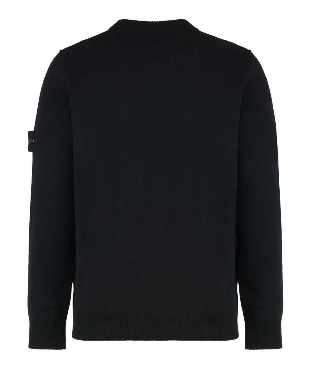 STONE ISLAND Черный шерстяной джемпер / свитер, фото 2