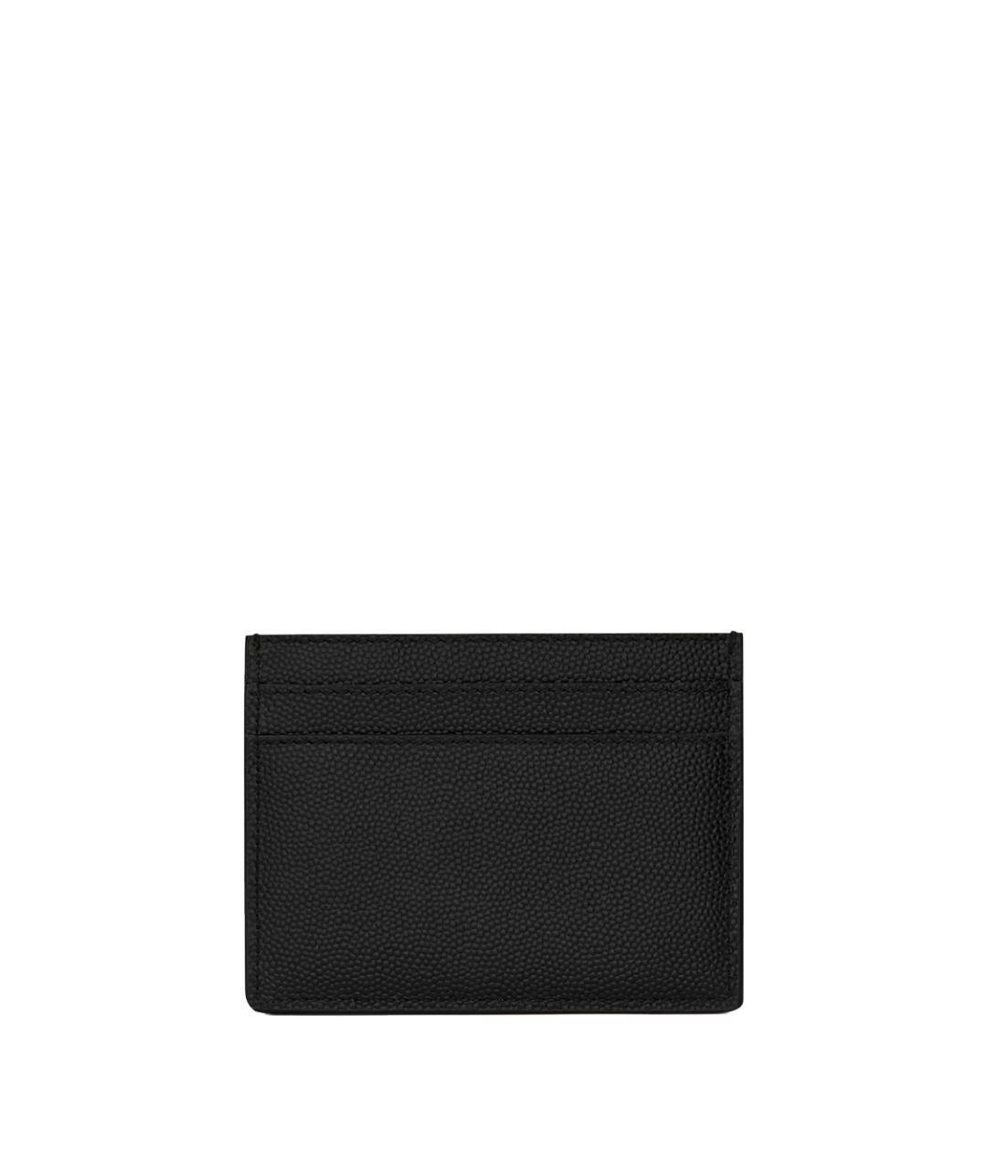 SAINT LAURENT Черный кожаный кардхолдер, фото 2